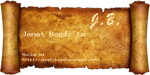 Jenet Bogáta névjegykártya